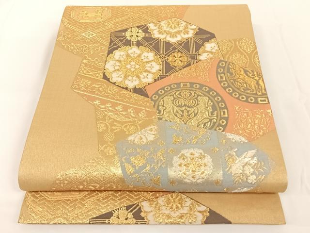 平和屋着物◎六通柄袋帯 正倉院画譜 正倉院裂取重文 金銀糸 正絹 逸品 AAAN3327wt
