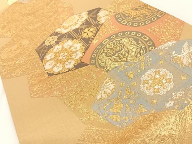平和屋着物◎六通柄袋帯 正倉院画譜 正倉院裂取重文 金銀糸 正絹 逸品 AAAN3327wt
