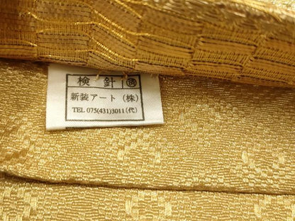 平和屋着物◎六通柄袋帯 花丸文 金糸 正絹 逸品 AAAN3445tm