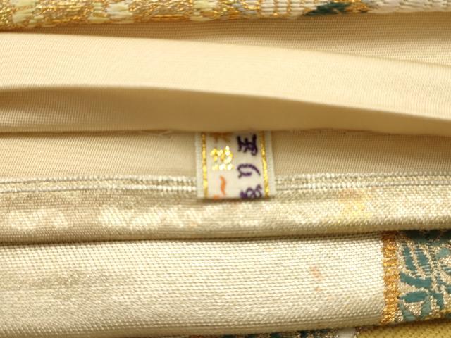 平和屋着物◎六通柄袋帯 冊子草花文 金糸 引箔 正絹 逸品 AAAN3500tm