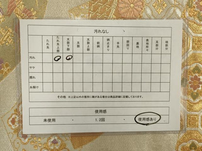 平和屋着物◎六通柄袋帯 金恵裂 金銀糸 正絹 逸品 AAAN3593tg