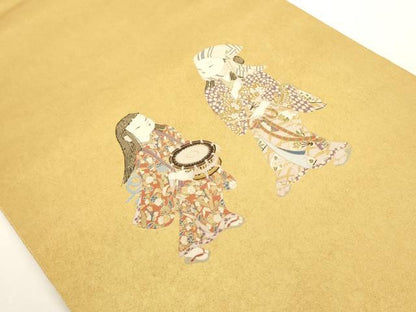 平和屋着物●西陣 長嶋成織物 ながしま帯 加賀友禅の巨匠 初代 由水十久 瀞金錦 太鼓柄袋帯 はやし 本金箔 正絹 逸品 AAAN3775az