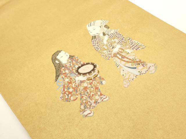 平和屋着物●西陣 長嶋成織物 ながしま帯 加賀友禅の巨匠 初代 由水十久 瀞金錦 太鼓柄袋帯 はやし 本金箔 正絹 逸品 AAAN3775az