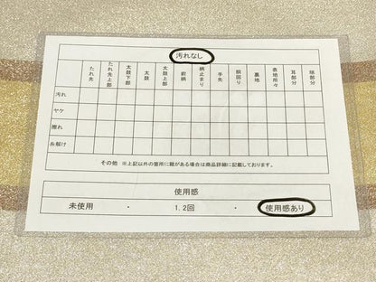 平和屋着物◎綴れ 六通柄袋帯 横段文 金銀糸 正絹 逸品 AAAN4434pf