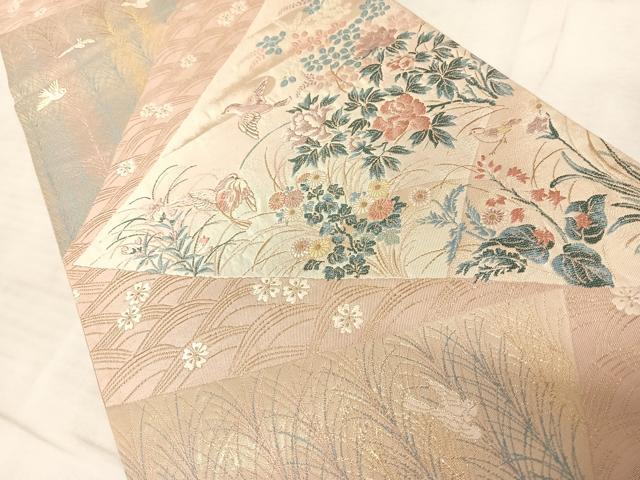 平和屋着物◎六通柄袋帯 唐織 花鳥文 金糸 正絹 逸品 AAAN4541dx