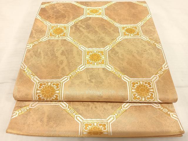 平和屋着物◎六通柄袋帯 唐織 蜀江花文 引箔 正絹 逸品 AAAN4543dx