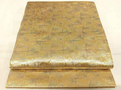平和屋着物◎全通柄袋帯 石畳 霞文 金糸 正絹 逸品 AAAN4545dx