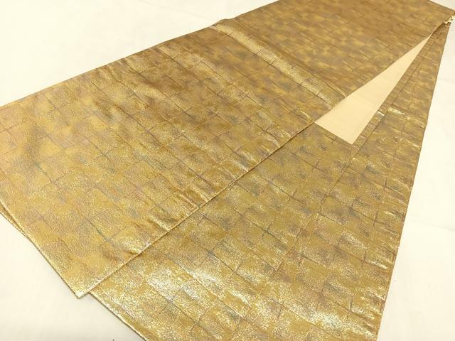 平和屋着物◎全通柄袋帯 石畳 霞文 金糸 正絹 逸品 AAAN4545dx
