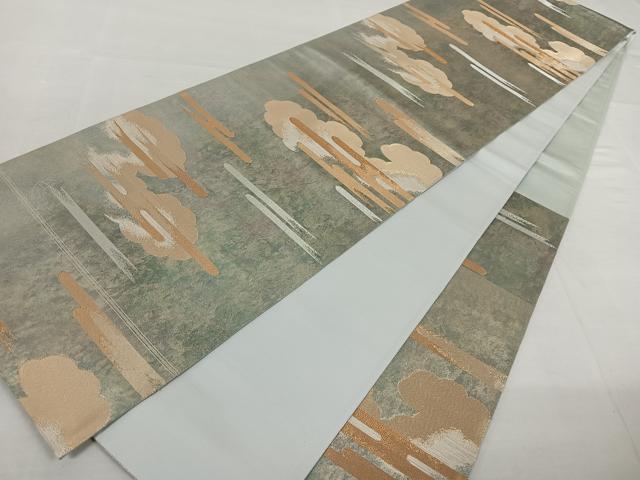 平和屋着物◎六通柄袋帯 雲取りエ霞文 金銀糸 引箔 正絹 逸品 AAAN4562dx