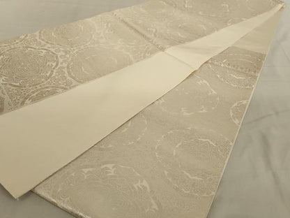 平和屋着物◎六通柄袋帯 正倉院花文 銀糸 正絹 逸品 AAAN4891ou