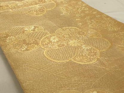 平和屋着物◎六通柄袋帯 流水花蝶文 金糸 正絹 逸品 AAAN4892ou