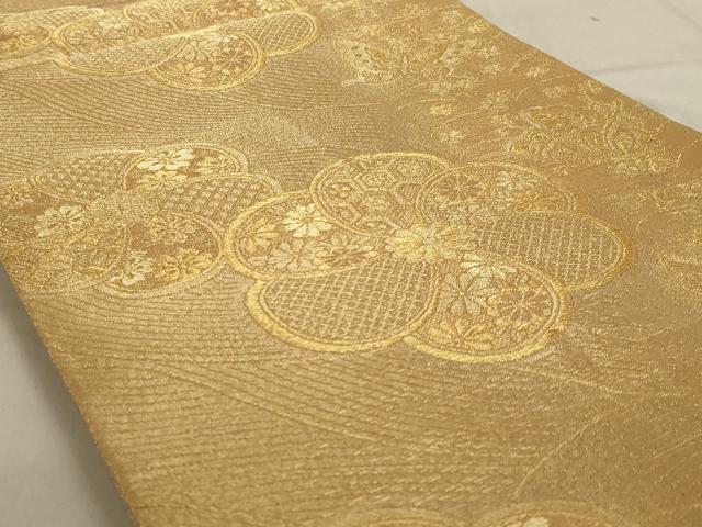 平和屋着物◎六通柄袋帯 流水花蝶文 金糸 正絹 逸品 AAAN4892ou