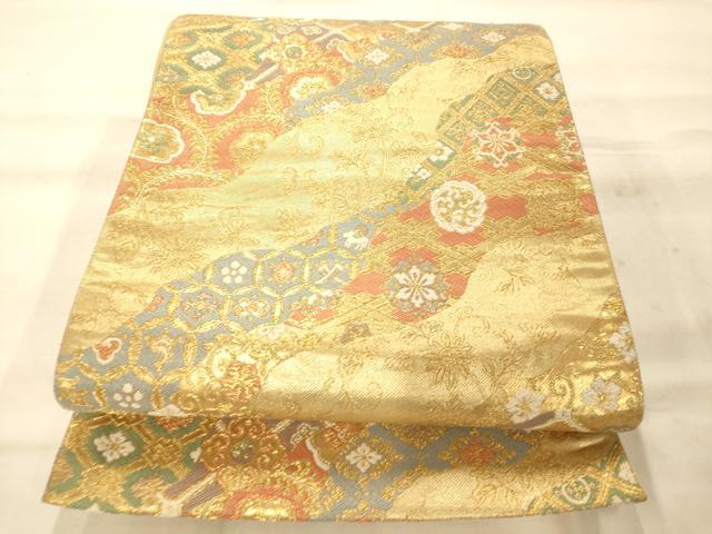 平和屋着物◎六通柄袋帯 唐織 能衣華紋 金糸 正絹 逸品 AAAN5245fw