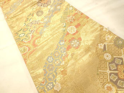 平和屋着物◎六通柄袋帯 唐織 能衣華紋 金糸 正絹 逸品 AAAN5245fw