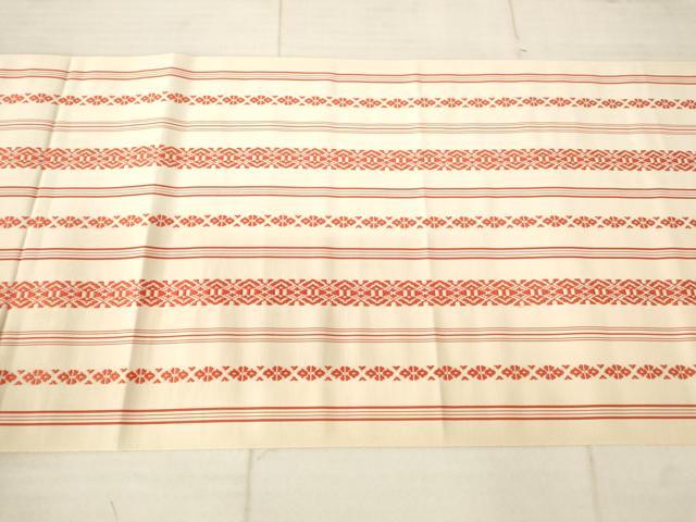 平和屋着物◎本場筑前博多織　八寸名古屋帯　献上文　正絹　逸品　AAAN5558st