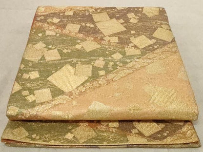 平和屋着物◎六通柄袋帯 箔散らし文様 金糸 正絹 逸品 AAAN5590st