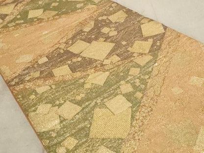 平和屋着物◎六通柄袋帯 箔散らし文様 金糸 正絹 逸品 AAAN5590st
