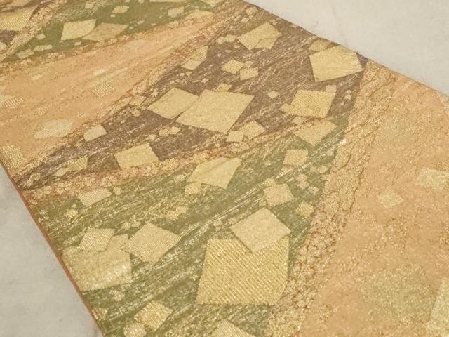 平和屋着物◎六通柄袋帯 箔散らし文様 金糸 正絹 逸品 AAAN5590st