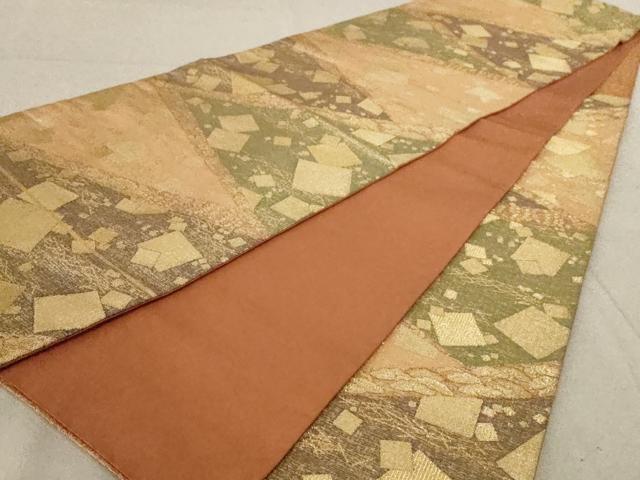 平和屋着物◎六通柄袋帯 箔散らし文様 金糸 正絹 逸品 AAAN5590st