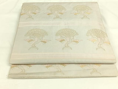 平和屋着物◎全通柄袋帯　孔雀文　金糸　正絹　逸品　AAAN6341jh