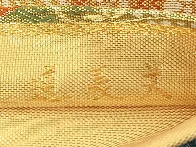 平和屋着物◎佐賀錦 六通柄袋帯 道長文 金糸 正絹 逸品 AAAN6345jh