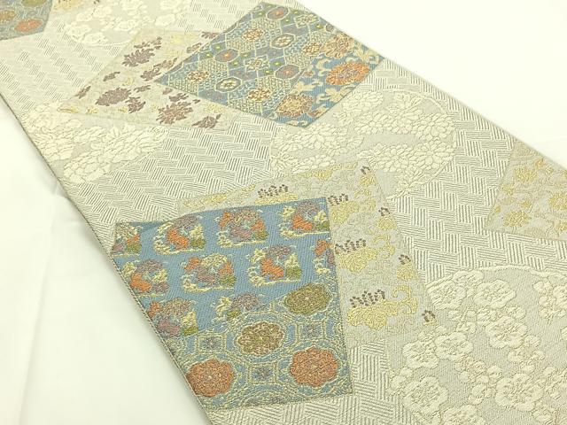 平和屋着物◎六通柄袋帯　名物裂　金糸　正絹　逸品　AAAN6526jh
