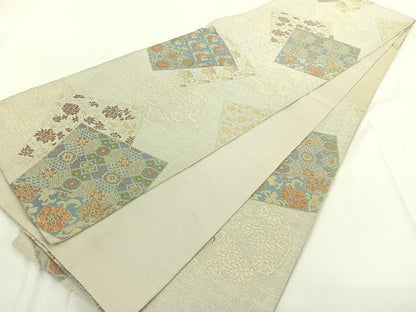 平和屋着物◎六通柄袋帯　名物裂　金糸　正絹　逸品　AAAN6526jh
