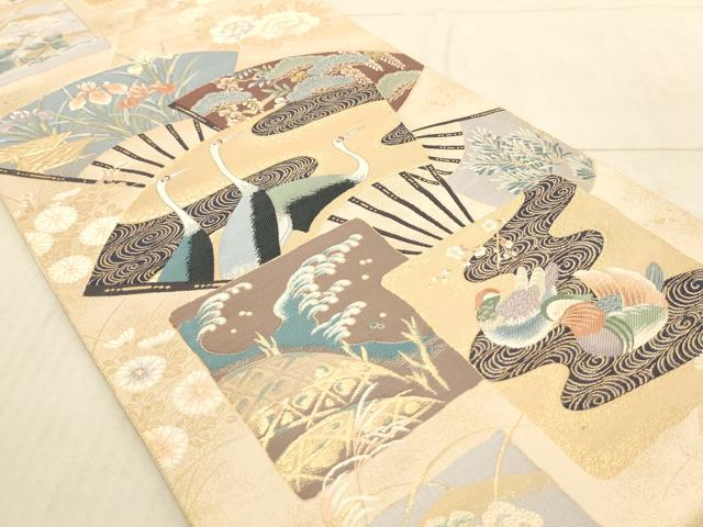 平和屋着物◎六通柄袋帯 九百錦 瑞鳥光琳文 金糸 正絹 逸品 AAAN6863pf