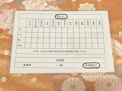 平和屋着物◎六通柄袋帯　蜀江鳳凰花文　金糸　正絹　逸品　AAAN7146pf