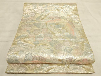平和屋着物◎六通柄袋帯 鳳凰 唐華 銀糸 正絹 逸品 AAAN7165pf