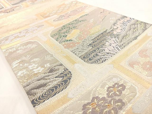 平和屋着物◎六通柄袋帯 桃山絵巻 金銀糸 正絹 逸品 AAAN7586yx