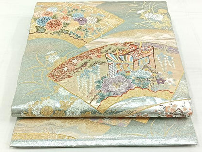 平和屋着物◎六通柄袋帯 地紙春秋文 金銀糸 正絹 逸品 AAAN8465jh