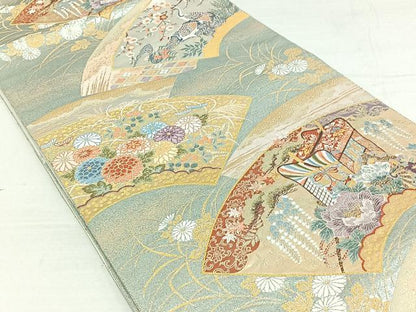 平和屋着物◎六通柄袋帯 地紙春秋文 金銀糸 正絹 逸品 AAAN8465jh