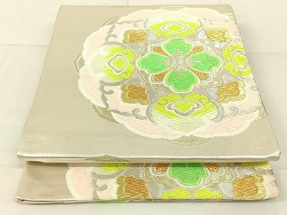 平和屋着物◎六通柄袋帯 唐織 正倉院花文 金銀糸 正絹 逸品 AAAN8521jh