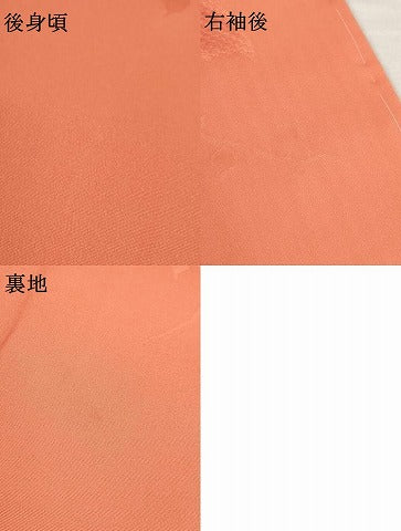 平和屋着物■道行コート　地紋起こし　枝草地紋　黄丹色　正絹　逸品　AAAN8833bw