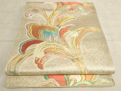 平和屋着物●西陣 六通柄袋帯 名物唐草文 金糸 正絹 逸品 AAAN8960pf