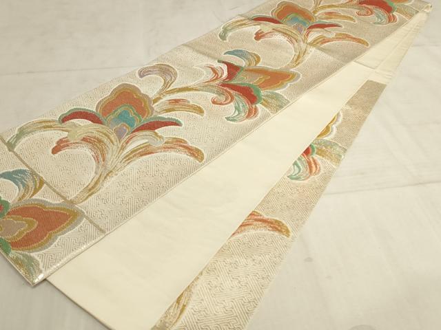 平和屋着物●西陣 六通柄袋帯 名物唐草文 金糸 正絹 逸品 AAAN8960pf