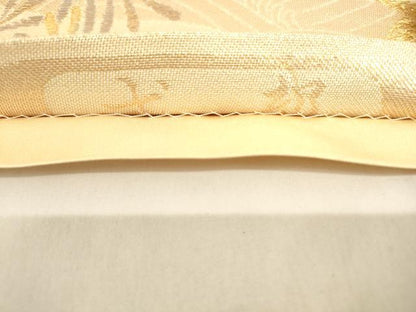 平和屋着物◎六通柄袋帯　立波飛鶴草木文　金糸　正絹　逸品　AAAO1605ru