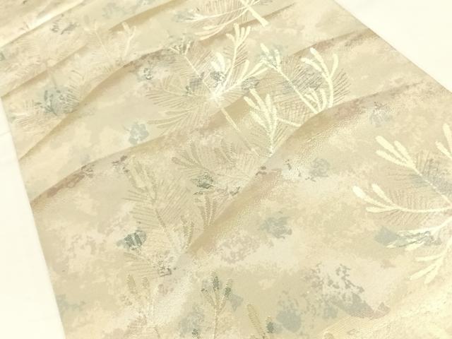 平和屋着物◎六通柄袋帯 松葉文 引箔 正絹 逸品 AAAO1984wt