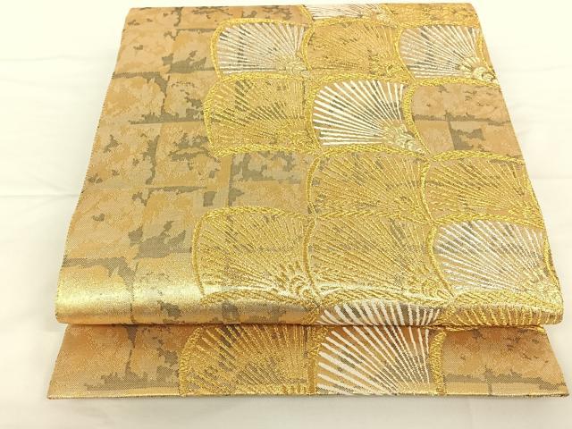 平和屋着物◎六通柄袋帯 松文 金銀糸 正絹 逸品 AAAO2225jh