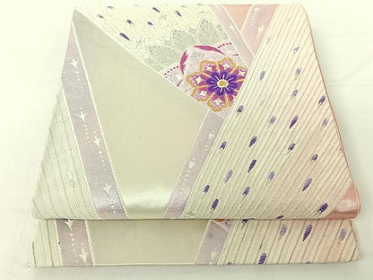 平和屋着物◎六通柄袋帯 唐織 正倉院孔雀羽花文 金銀糸 正絹 逸品 AAAO2530jh