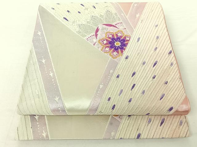 平和屋着物◎六通柄袋帯 唐織 正倉院孔雀羽花文 金銀糸 正絹 逸品 AAAO2530jh