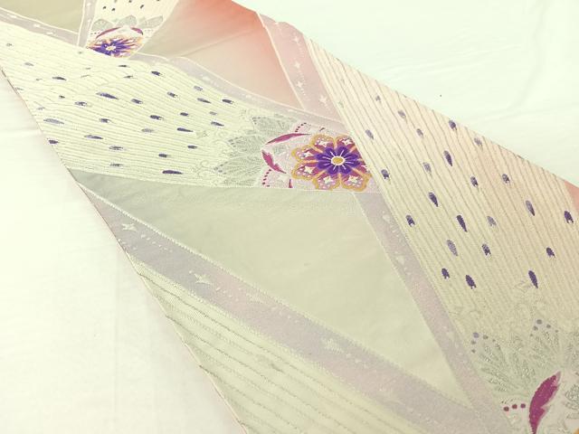 平和屋着物◎六通柄袋帯 唐織 正倉院孔雀羽花文 金銀糸 正絹 逸品 AAAO2530jh