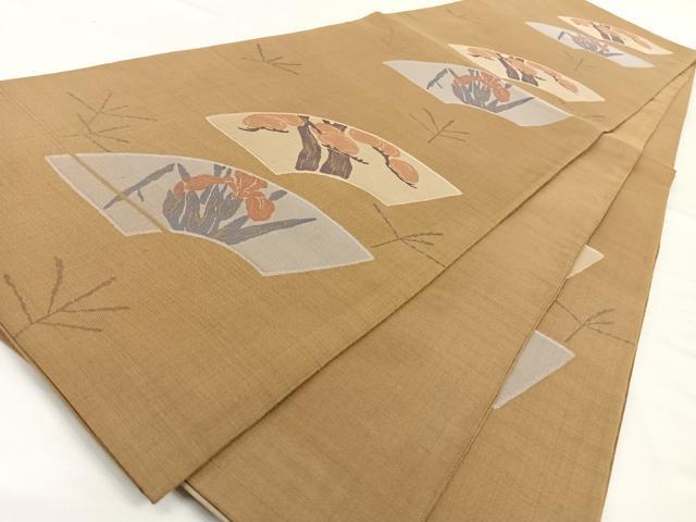 平和屋着物◎六通柄袋帯 地紙草花文 正絹 逸品 AAAO2975wt