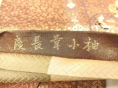 平和屋着物◎両面六通柄袋帯　慶長華小袖　金糸　引箔　正絹　逸品　AAAO2982wt