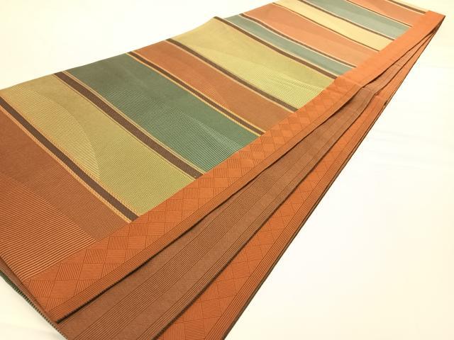 平和屋着物◎全通柄袋帯 横段文 正絹 逸品 AAAO3715ey