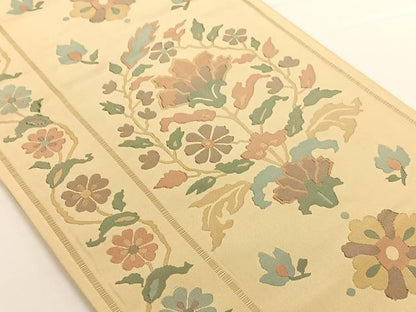 平和屋着物◎六通柄袋帯 華間道 正絹 逸品 AAAO3717ey