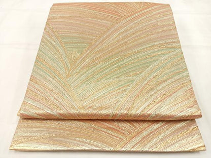 平和屋着物◎六通柄袋帯 歓世つづれ 箔寿若松文 金糸 正絹 逸品 AAAO4596yx