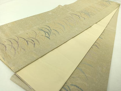 平和屋着物◎六通柄袋帯 雪芝間道 金糸 正絹 逸品 AAAO4788jh
