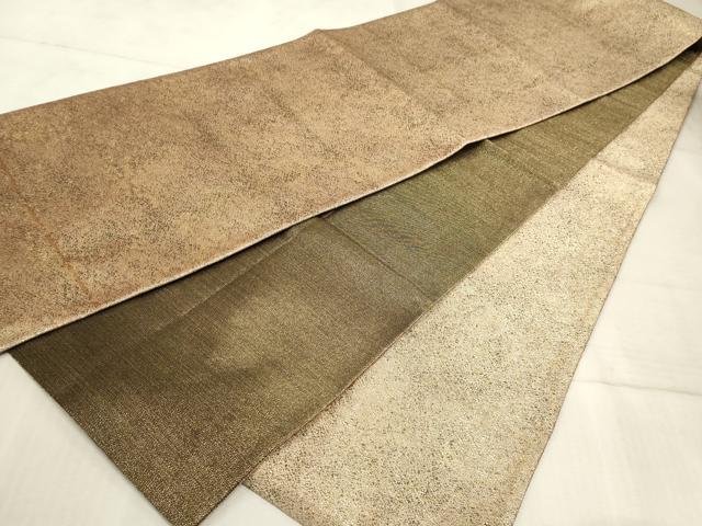 平和屋着物◎全通柄袋帯 霞文 金糸 正絹 逸品 AAAO5276sx